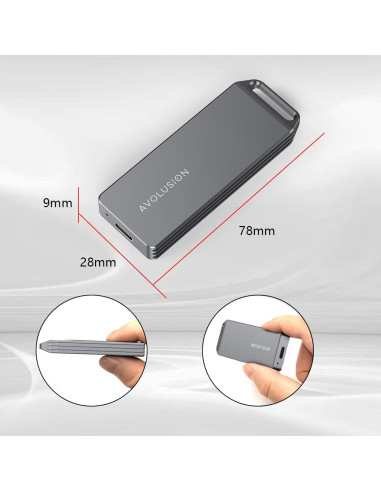 Avolusion S2 1TB SSD Portátil USB 3.2 - Aluminio Gris