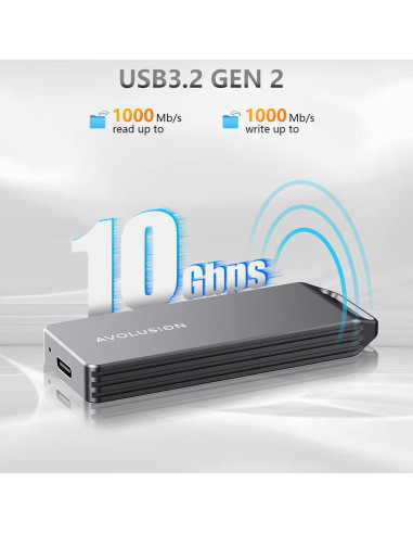 Avolusion S2 1TB SSD Portátil USB 3.2 - Aluminio Gris