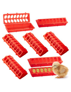 Paquete de 8 comederos plásticos Gandeer para aves 30x10 cm