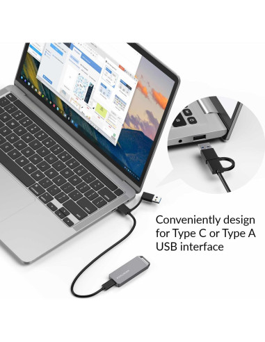 Avolusion S2 1TB SSD Portátil USB 3.2 - Aluminio Gris