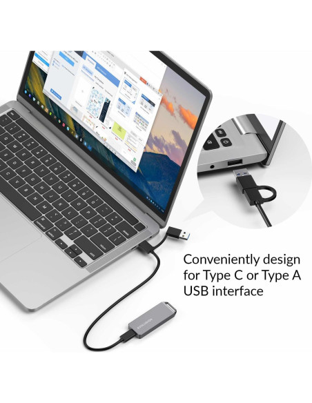 Avolusion S2 1TB SSD Portátil USB 3.2 - Aluminio Gris