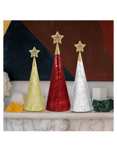 Conjunto de 3 Árboles de Navidad de Vidrio WDHODEC 43 cm