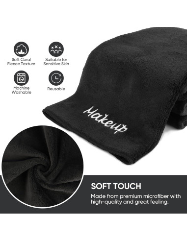 Paquete de 12 Paños Desmaquillantes Negros Unimade 33x33 cm