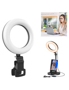 Anillo de Luz de Escritorio Amcuke F-601A 10W 3000K-6500K