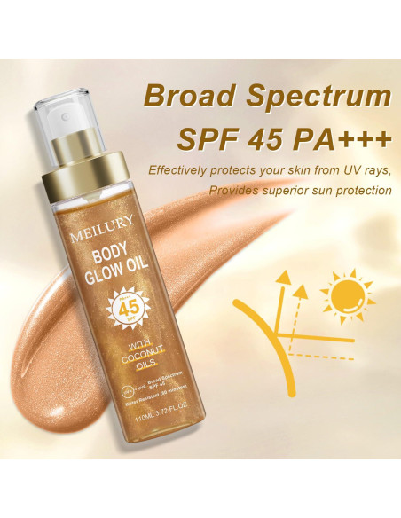 Aceite Brillante Corporal Meilury SPF 45 Hidratante 109.8 ml Aceite Brillante Corporal Meilury SPF 45 Hidratante 109.8 ml