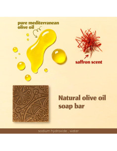 Jabón Natural de Azafrán Hekaya - 500g - Aceite de Oliva Orgánico 2