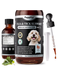 Gotas para Pulgas y Garrapatas POPPAW - 59.15 ml - Sabor Res