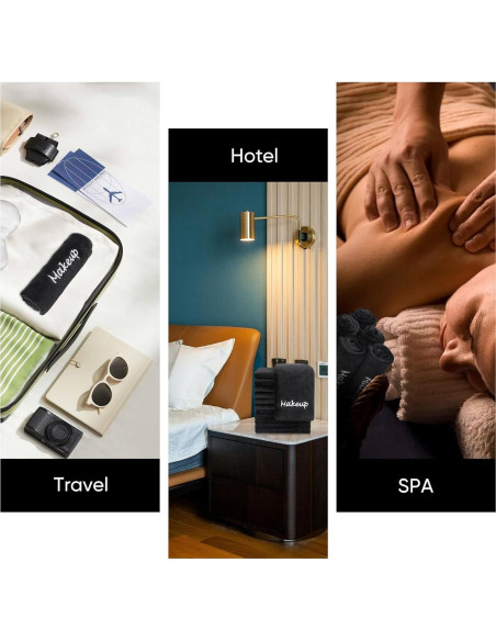 Paquete de 12 Paños Desmaquillantes Negros Unimade 33x33 cm