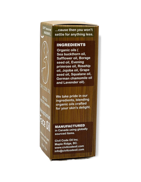 Aceite Facial Orgánico Civil Code 30ml - Antienvejecimiento