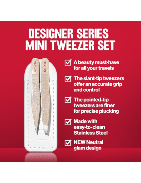 Juego de Mini Pinzas Revlon para Depilación - 2 Puntas