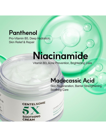 Crema Calmante Centelsome 5X 50ml - Hidratante Facial Coreano
