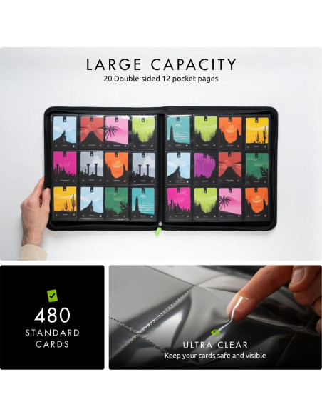 Carpeta con Cremallera Vault X Exo-Tec 12 Bolsillos Negro