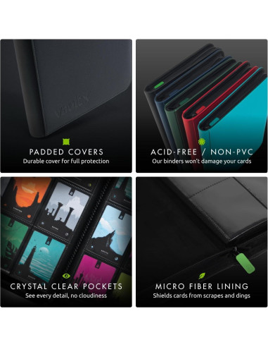 Carpeta con Cremallera Vault X Exo-Tec 12 Bolsillos Negro