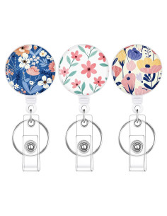 BESARME 3 Pack Porta Insignias Retráctil con Clip para Llaves