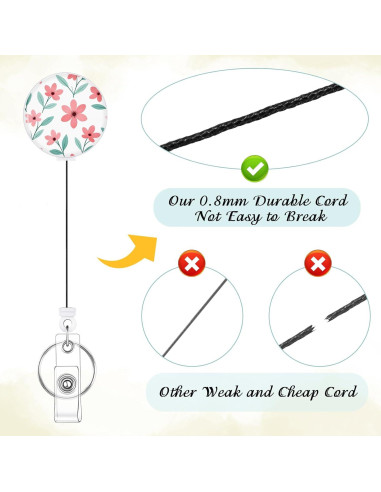 BESARME 3 Pack Porta Insignias Retráctil con Clip para Llaves