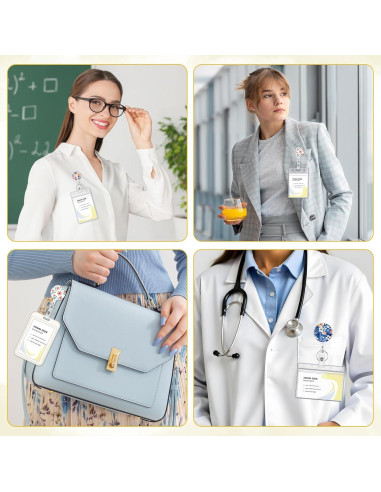 BESARME 3 Pack Porta Insignias Retráctil con Clip para Llaves