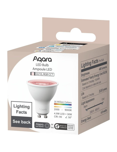 Bombilla LED Inteligente Aqara T2 GU10 RGB 2000K-9000K