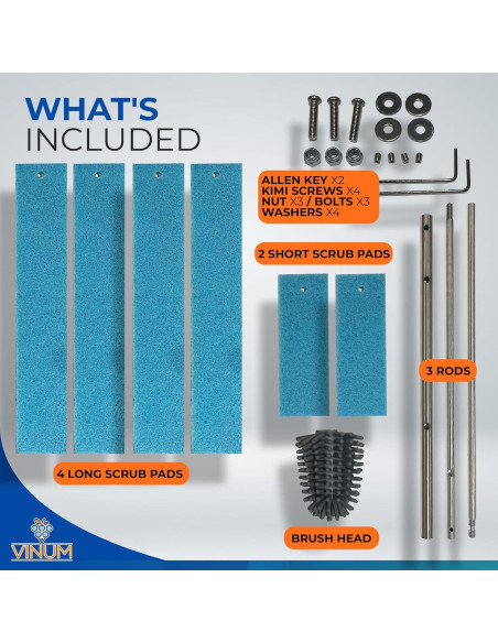 Limpiador de Carboys VINUM - Cepillo de Botella 68.58 cm