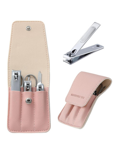 Juego de Cortauñas Atimier 6 Piezas Estuche Rosa