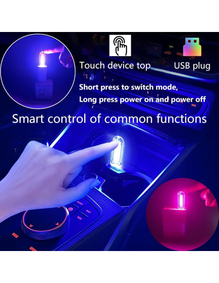 Lámpara LED RGB USB FZSSHYG para Interior de Coche, Control APP