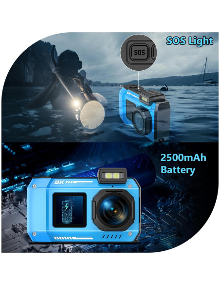 Cámara Submarina SPUNALP CD13 8K 70MP Impermeable 10M