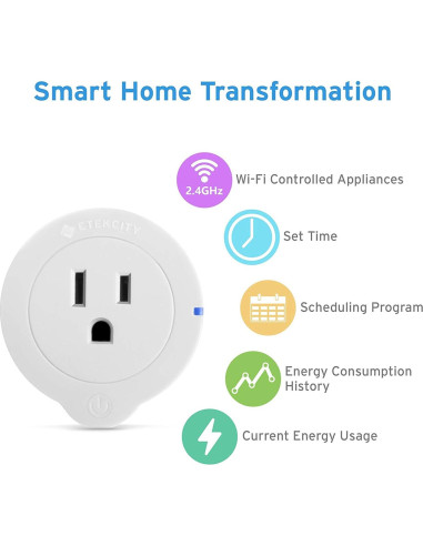 Enchufe Inteligente Etekcity WiFi 4 Unidades Control Voz