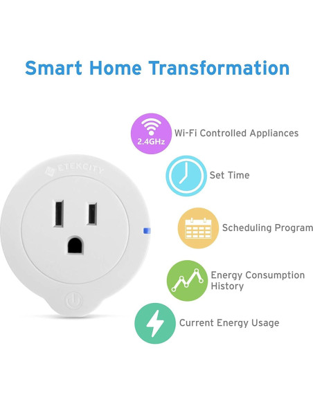 Enchufe Inteligente Etekcity WiFi 4 Unidades Control Voz