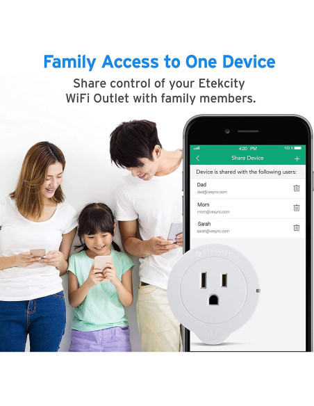 Enchufe Inteligente Etekcity WiFi 4 Unidades Control Voz