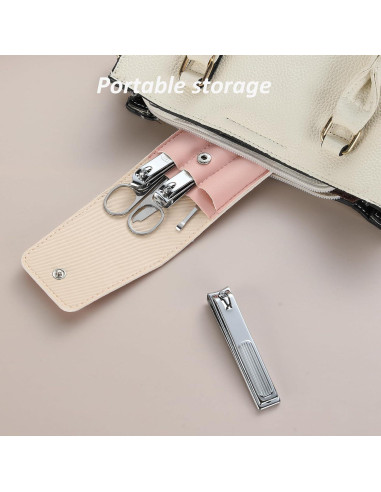 Juego de Cortauñas Atimier 6 Piezas Estuche Rosa