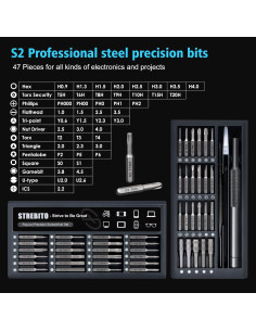 Juego de Destornilladores de Precisión STREBITO 50 en 1 S2 2