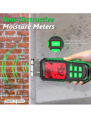 Medidor de Humedad Sin Puntas RDINSCOS MT75 - 40 mm, LCD