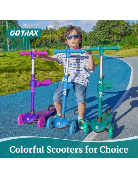 Scooter de empuje Gotrax KS3 para niños, 3 ruedas con luces LED