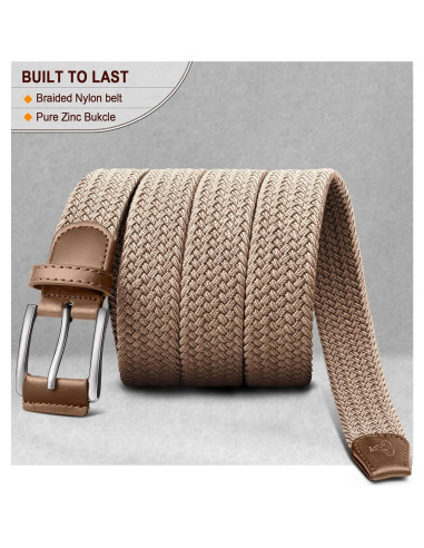 Cinturón Elástico Trenzado Bulliant para Hombres 3.5 cm