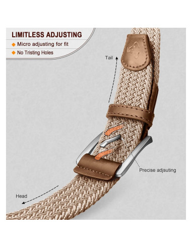 Cinturón Elástico Trenzado Bulliant para Hombres 3.5 cm