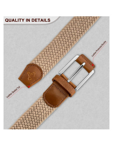 Cinturón Elástico Trenzado Bulliant para Hombres 3.5 cm