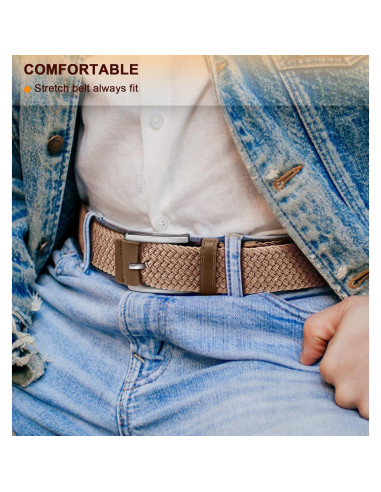 Cinturón Elástico Trenzado Bulliant para Hombres 3.5 cm