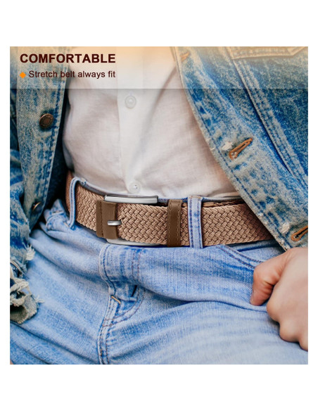 Cinturón Elástico Trenzado Bulliant para Hombres 3.5 cm