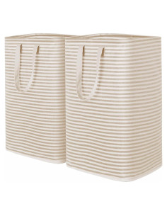 Cesta de Ropa Plegable Lifewit 2 Pack 80L Beige Impermeable