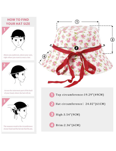 Sombrero de Cubo Reversible Docila para Mujeres Floral