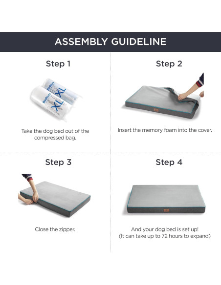 Cama Ortopédica para Perros Bedsure 61x41cm Espuma Viscoelástica