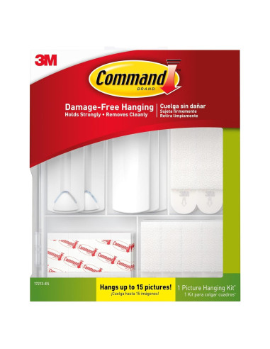 Kit de Colgadores de Imágenes Command 3M - 15 Imágenes, Blanco