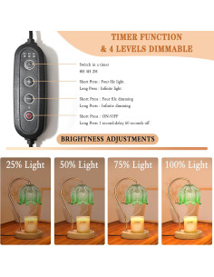 Lámpara Calentadora de Velas NONVJJ Verde con Temporizador 2