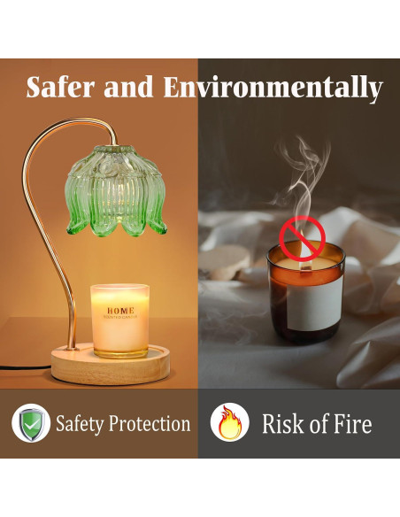 Lámpara Calentadora de Velas NONVJJ Verde con Temporizador