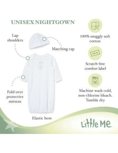 Conjunto de 2 Piezas para Bebé Little Me 0-3 Meses Algodón