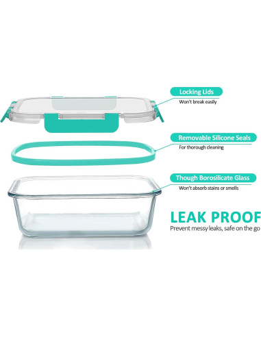 Set de Contenedores de Almacenamiento de Vidrio MCIRCO 4 Piezas