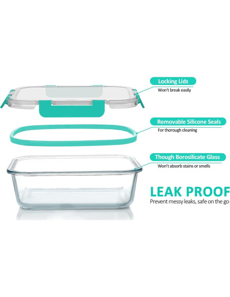 Set de Contenedores de Almacenamiento de Vidrio MCIRCO 4 Piezas