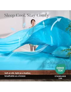 Juego de Sábanas Twin 4 Piezas Whitney Home Aqua 2