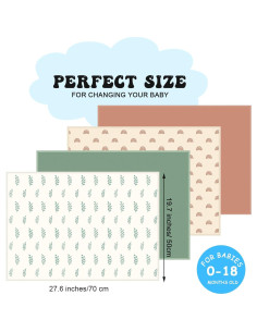 Almohadilla de Cambio de Bebé Geelin 4 Pcs 50x70 cm Impermeable 2