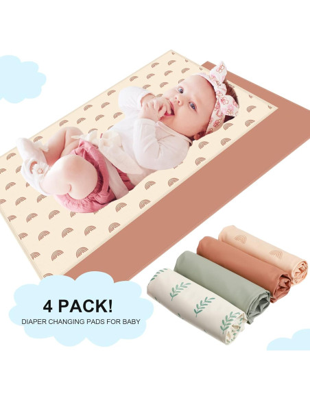 Almohadilla de Cambio de Bebé Geelin 4 Pcs 50x70 cm Impermeable