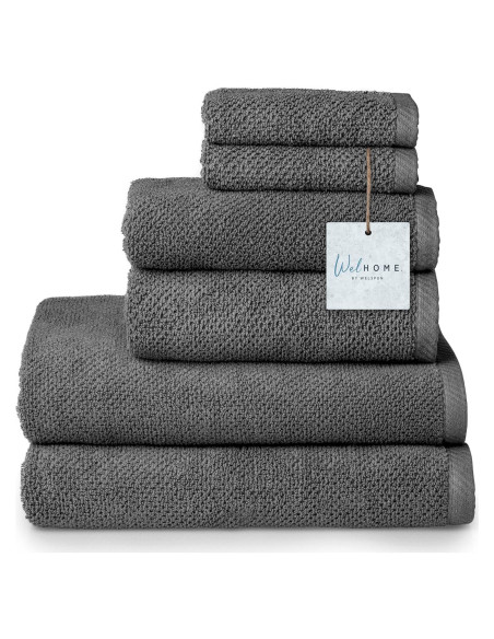 Juego de Toallas de Algodón 100% Welhome Franklin 6 Piezas 600 GSM